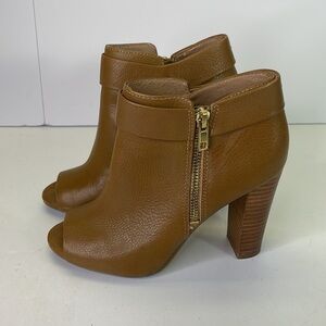 Splendid tan leather peep toe bootie
